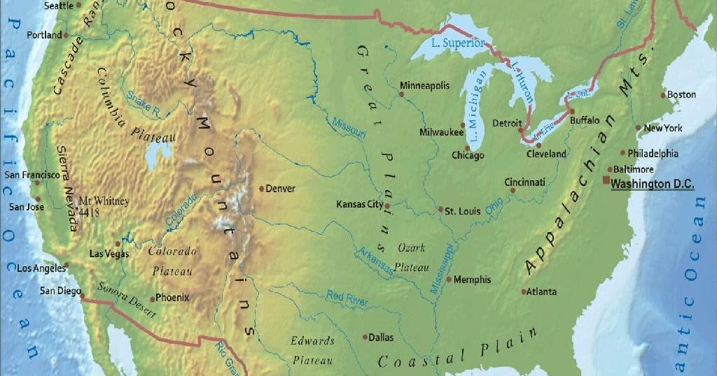 Map Of The United States Mountain Ranges Usa Map 2018