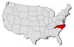 Map Of The United States North Carolina Highlighted Vector