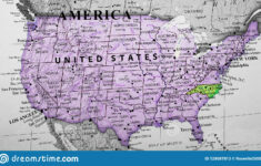 Map Of United States Of America Highlighting North Carolina State Stock