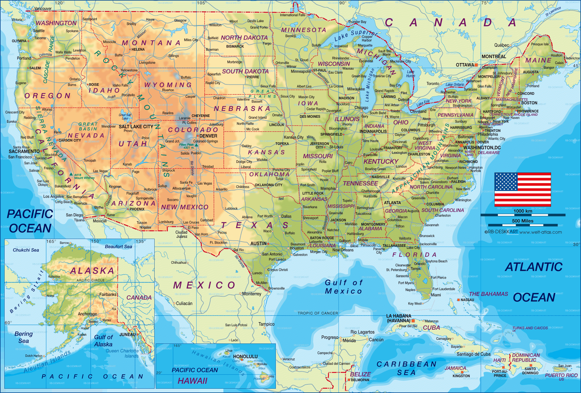 Map Of United States the USA General Map Region Of The World 