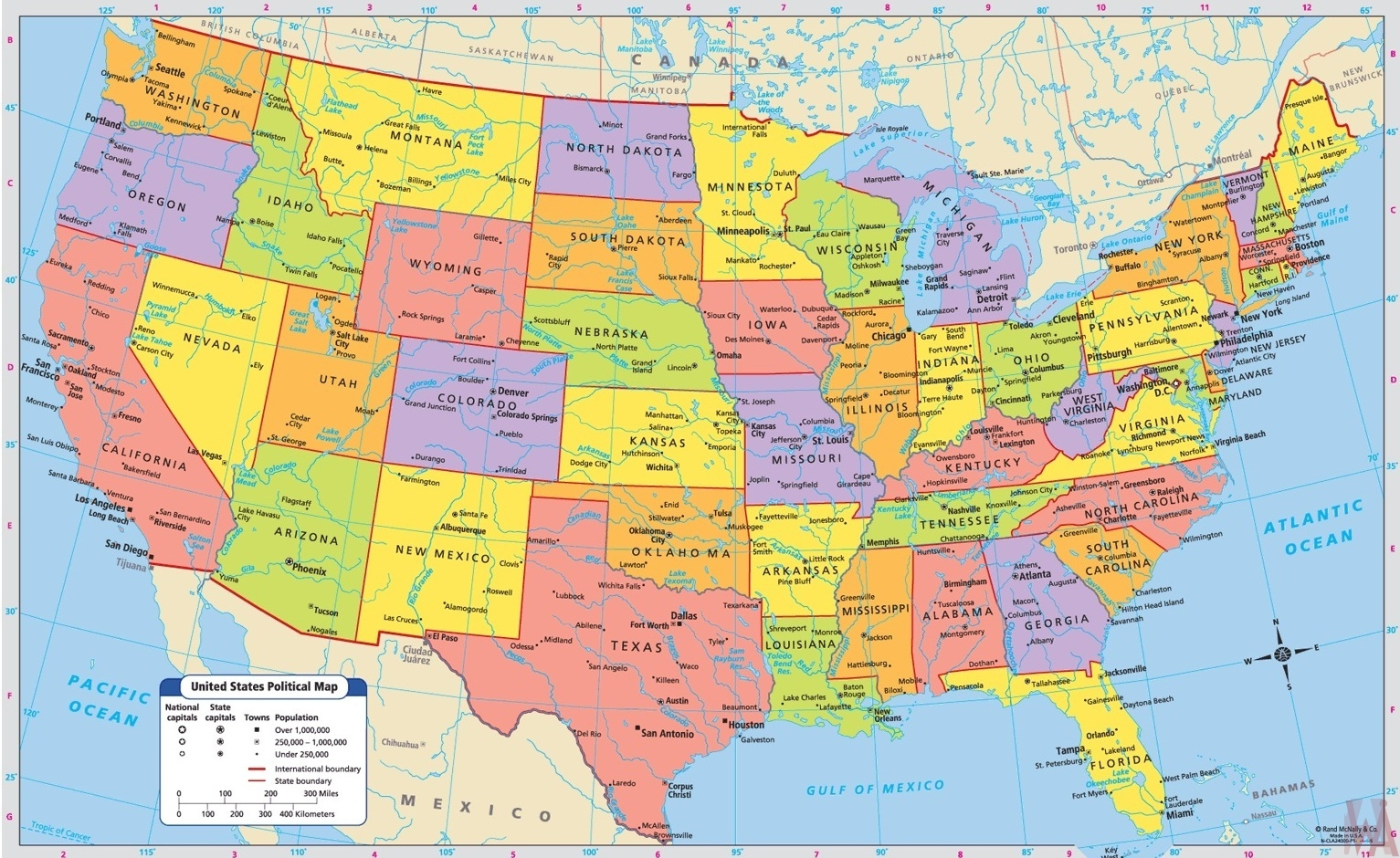 Map Of United States With Major Cities Zip Code Map