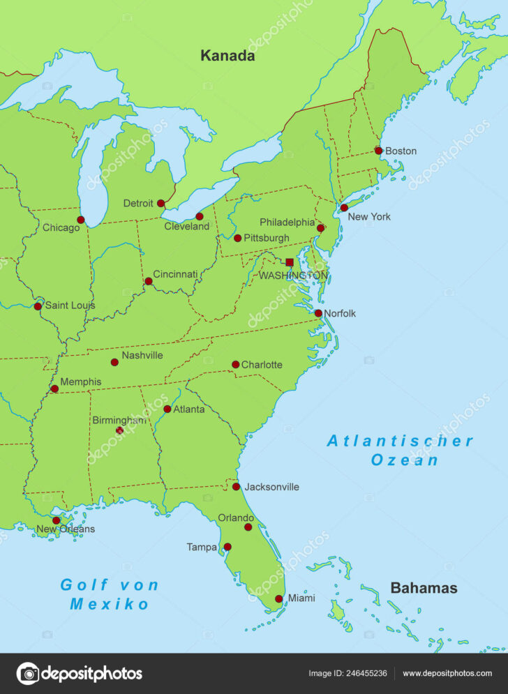 USA East Coast Map