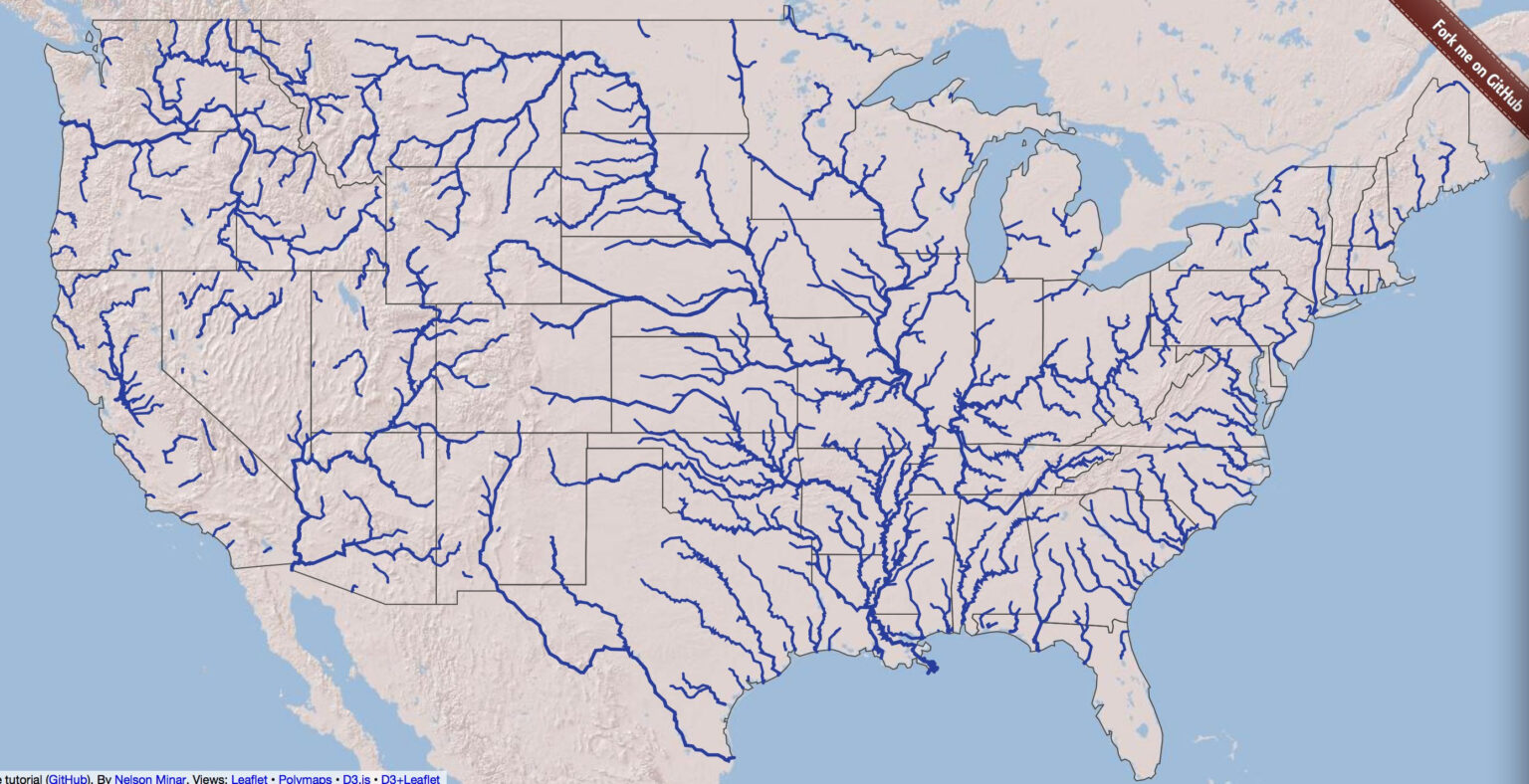 USA Map With Lakes And Rivers | Printable Map Of USA