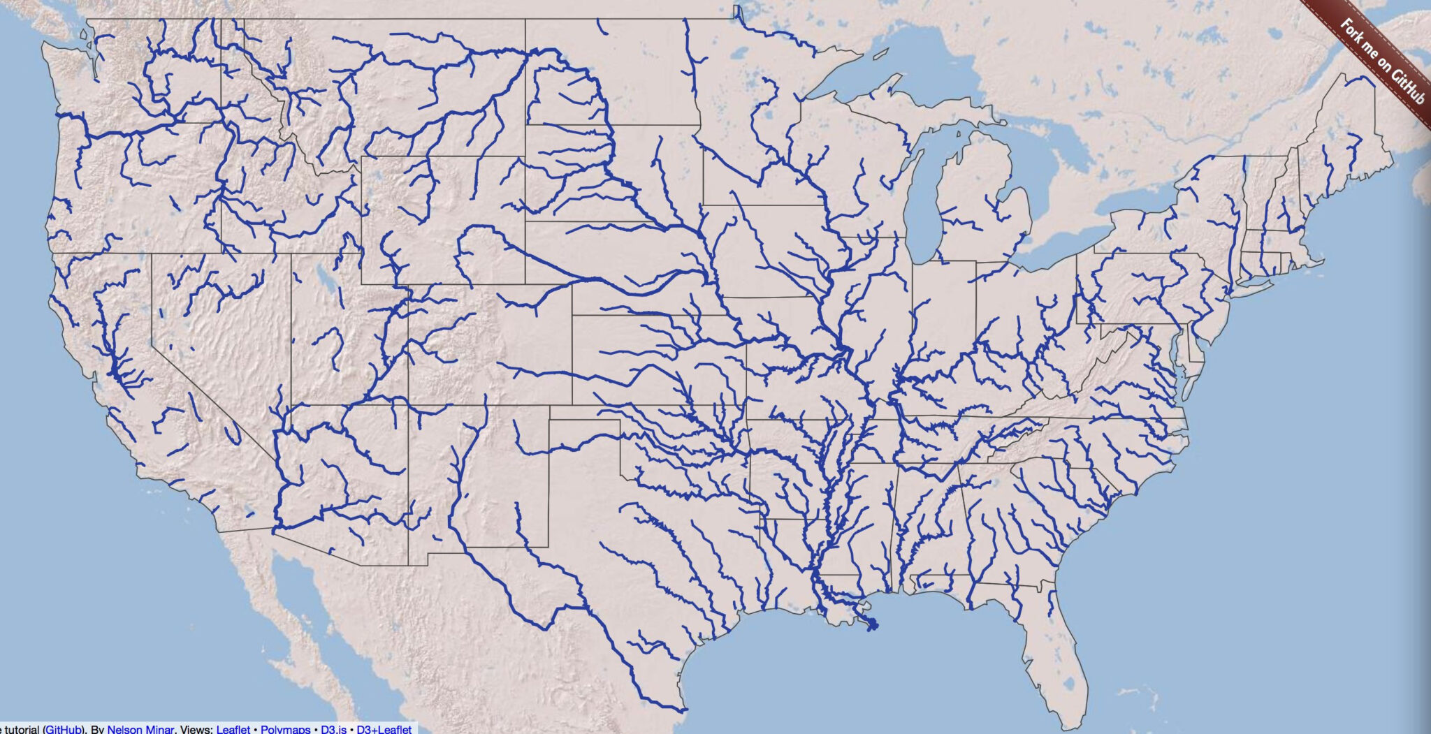 USA Rivers And Lakes Map | Printable Map Of USA