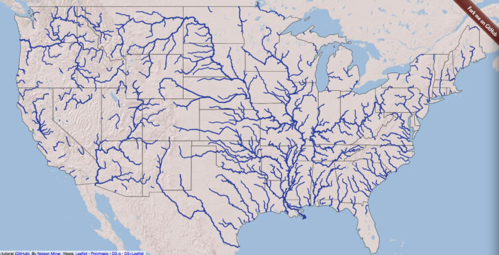 USA Rivers And Lakes Map