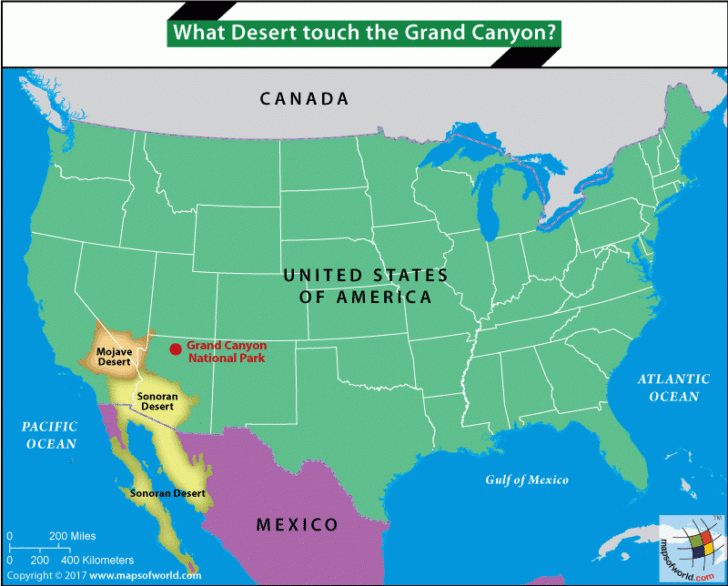Grand Canyon Map USA
