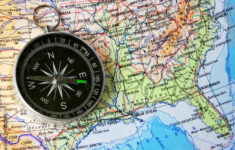 Map Of Usa With Compass