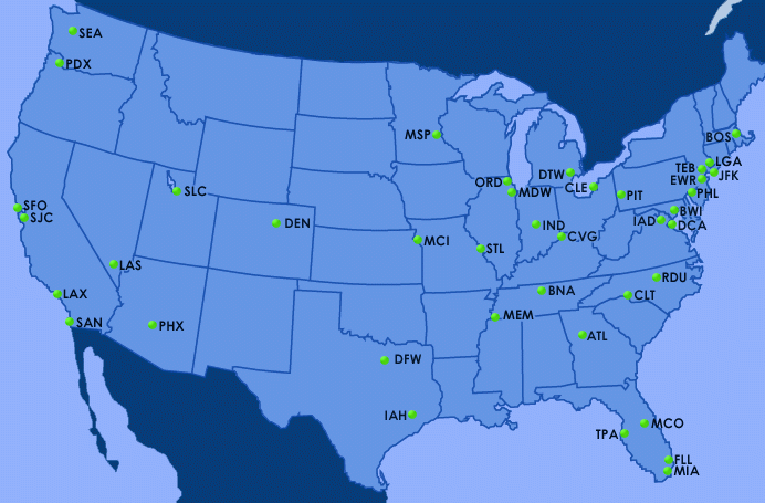 Airports In USA Map