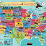 Map United States Of America US USA World School Daycare Classroom Kids