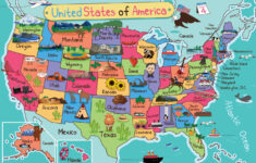 Map United States Of America US USA World School Daycare Classroom Kids