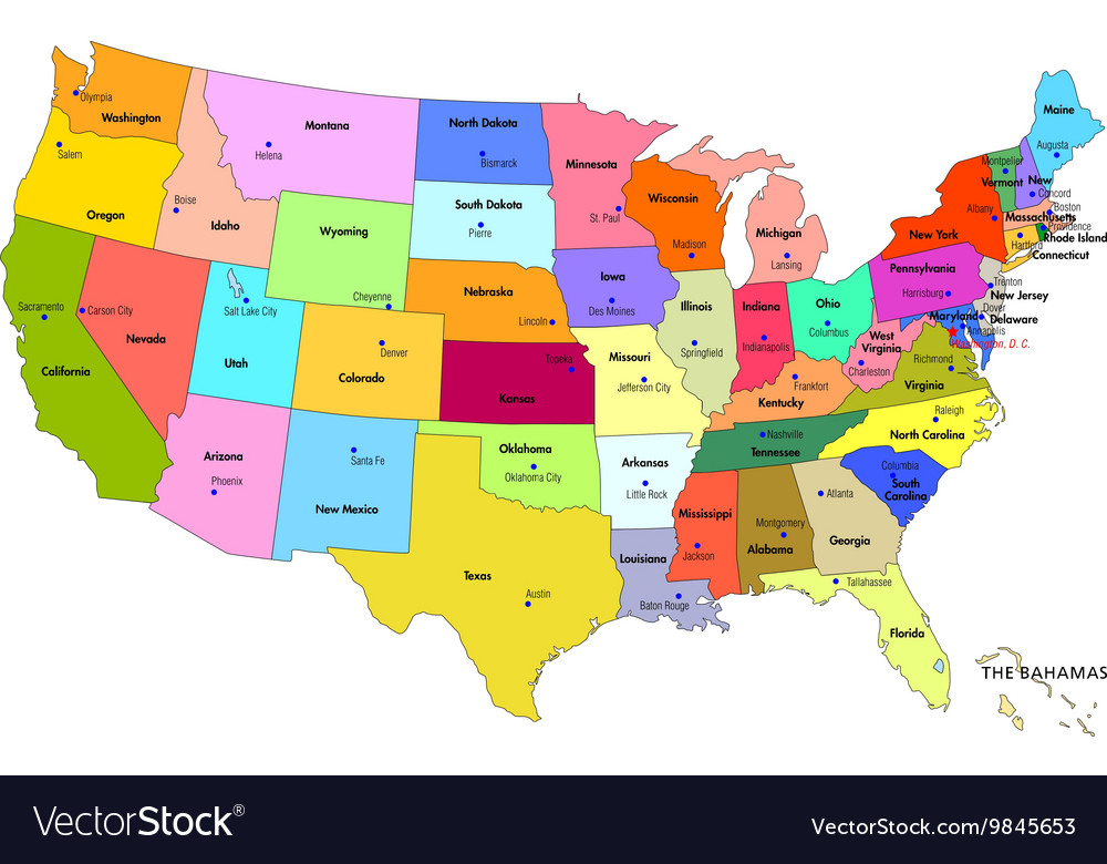 Usa Maps States And Capitals Printable Map Of Usa 7854