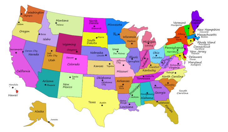 USA Capitals Map