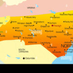 Mapa De Color Vectorial Del Estado De Carolina Del Norte Ee Uu