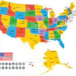 Mapa De Estados Unidos Con Nombres Capitales Estados Para Colorear