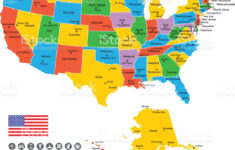 Mapa De Estados Unidos Con Nombres Capitales Estados Para Colorear