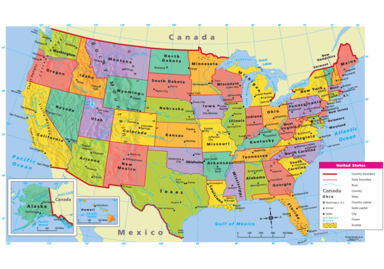 Mapa De Estados Unidos Pol Tico Con Nombres Estados Y Capitales ...