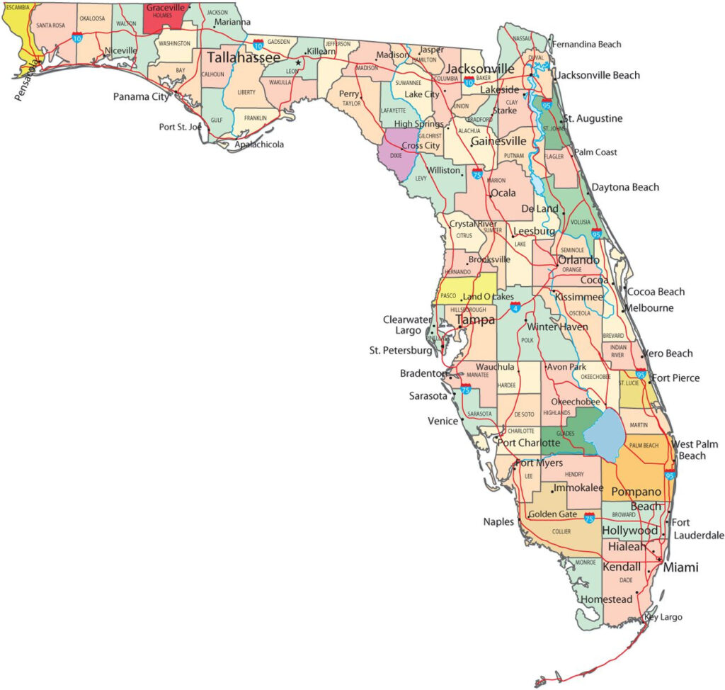 Mapa Florida Map Of Florida Map Of Florida Cities Florida County Map ...