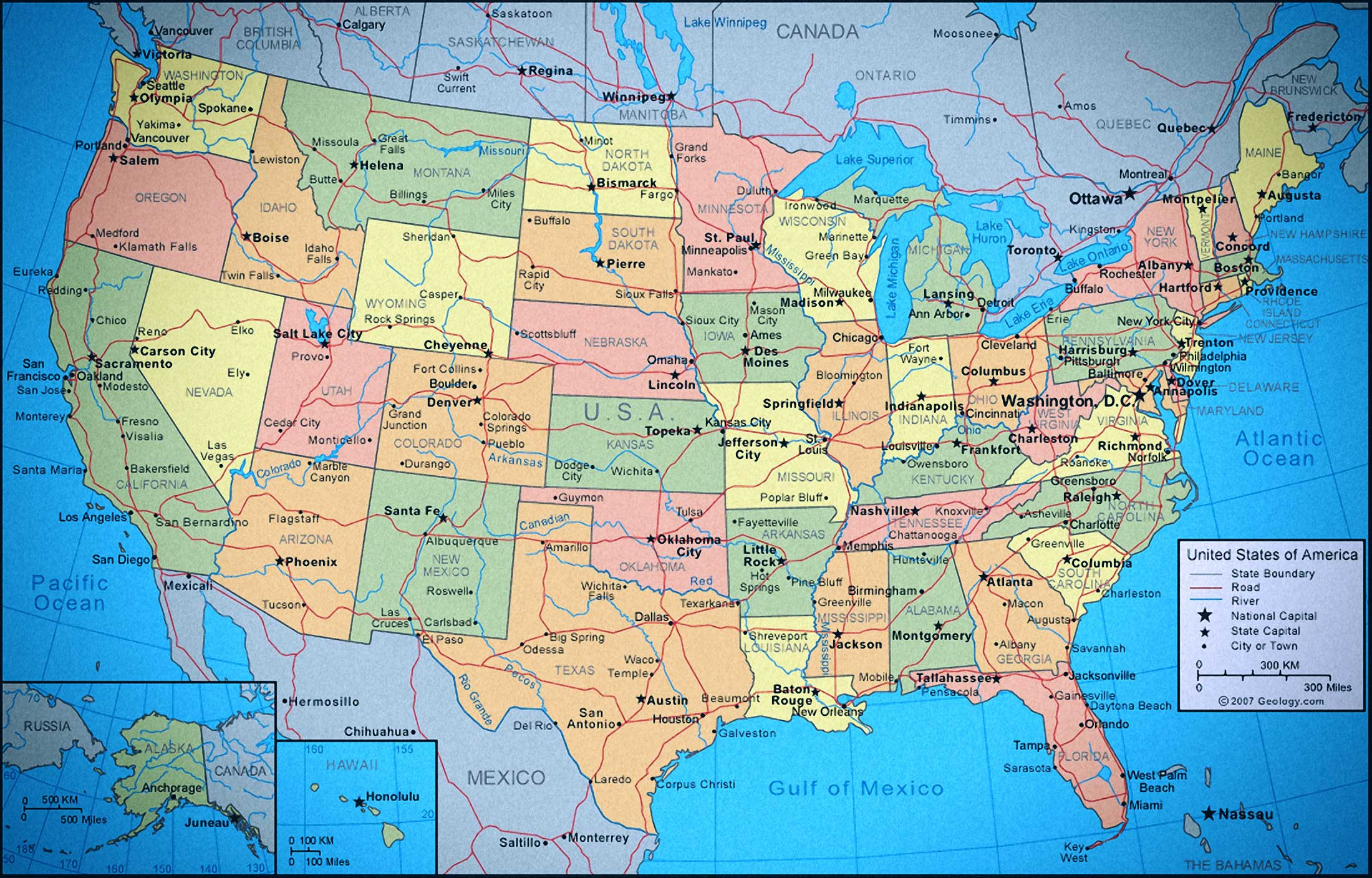 Mapa Pol tico De Los Estados Unidos De Am rica EEUU ABCpedia