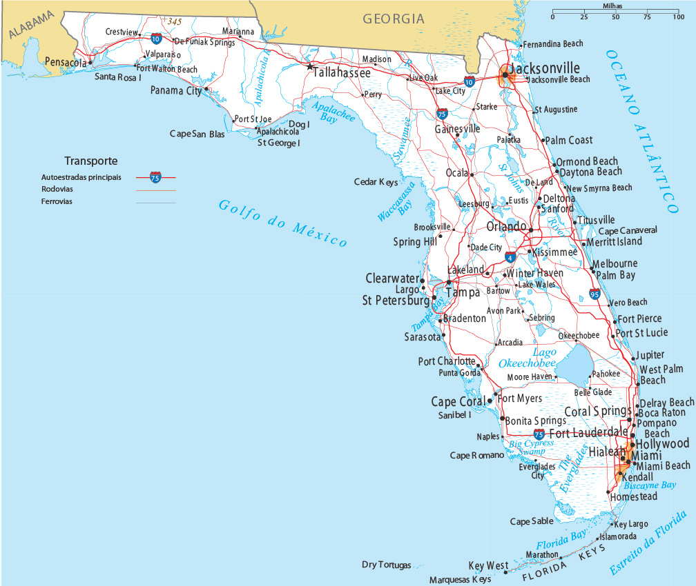 Mapa De Florida Usa