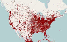 Mapped Population Density With A Dot For Each Town