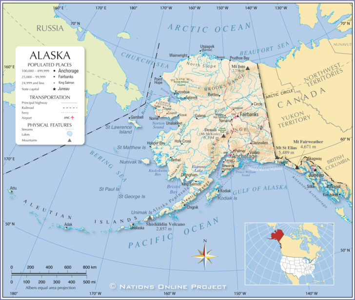 Map Of USA And Alaska