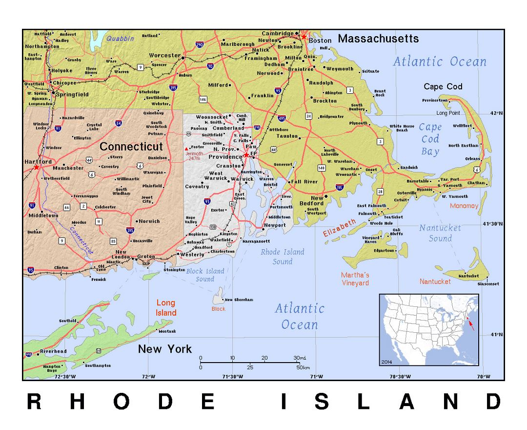 Maps Of Rhode Island Collection Of Maps Of Rhode Island State USA 