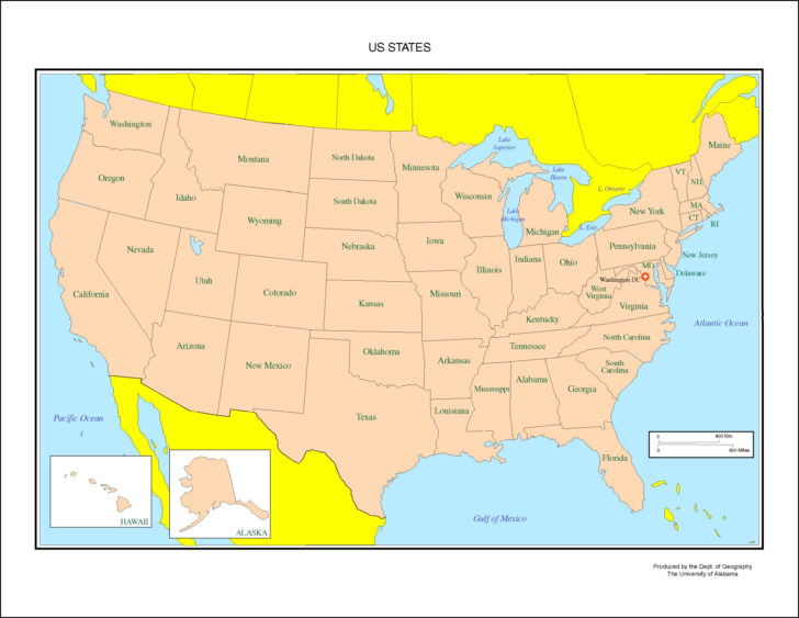 Map Of USA Labeled