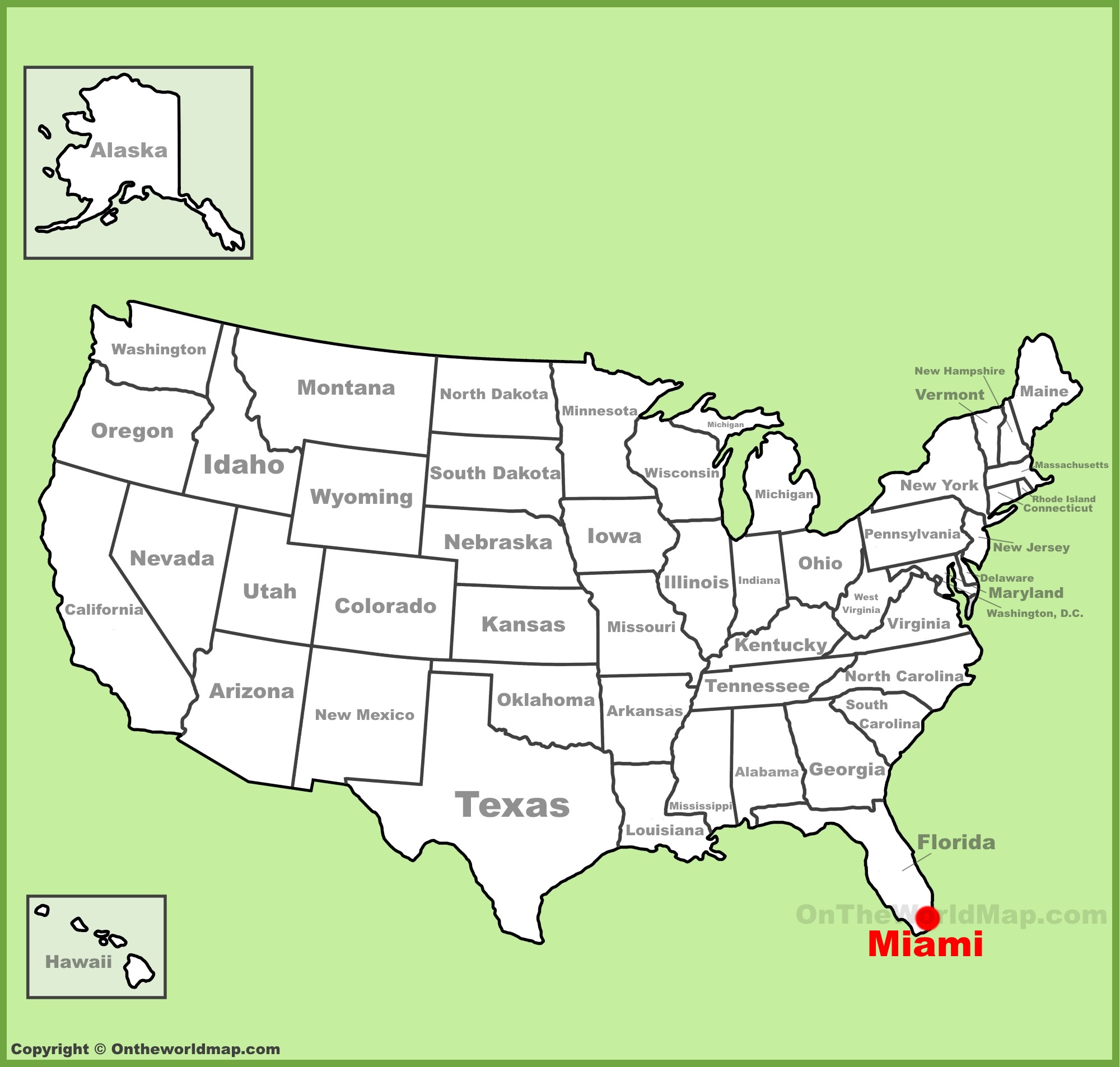 Miami Location On The U S Map