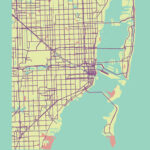 Miami USA Map Print Map Print City Map Art Cartography Map