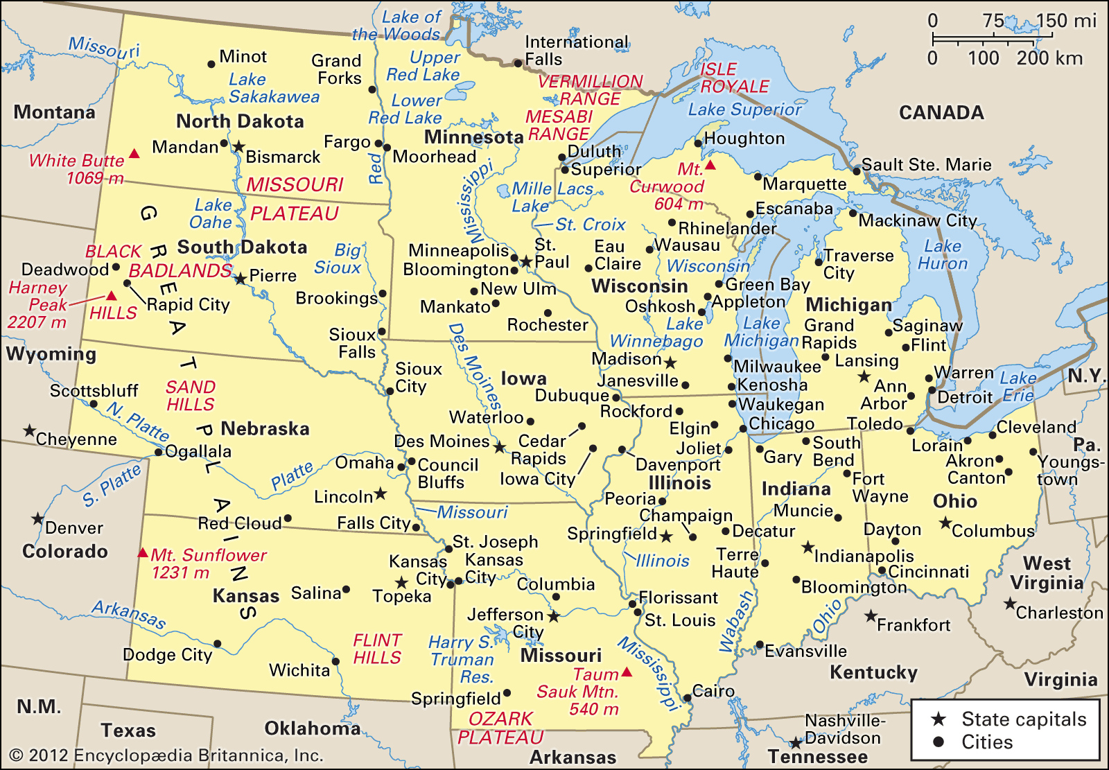 Midwest History States Map Facts Britannica