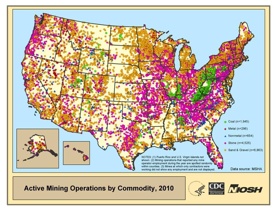 Mining Operations In The United States This Link Includes More Maps For 