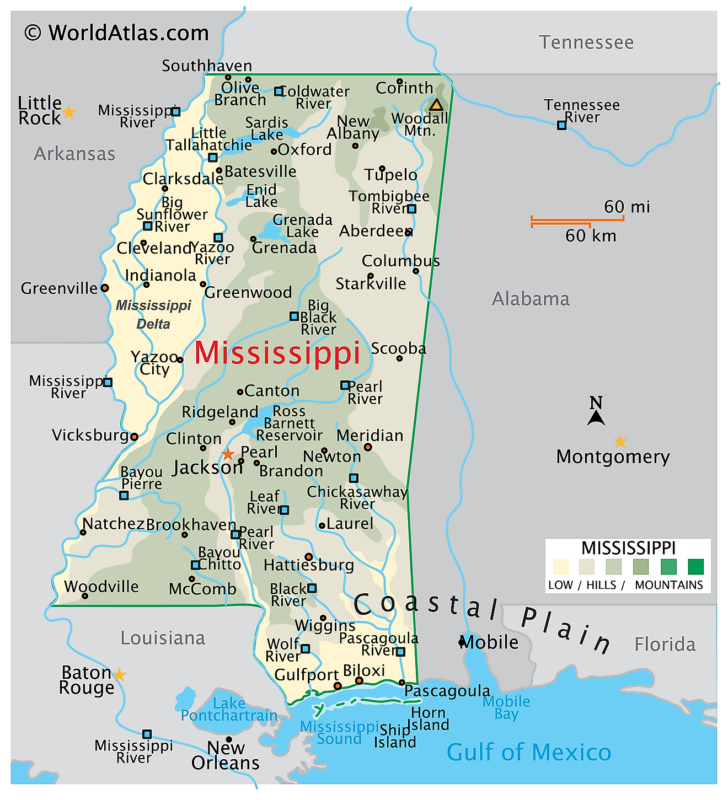 Mississippi Map USA