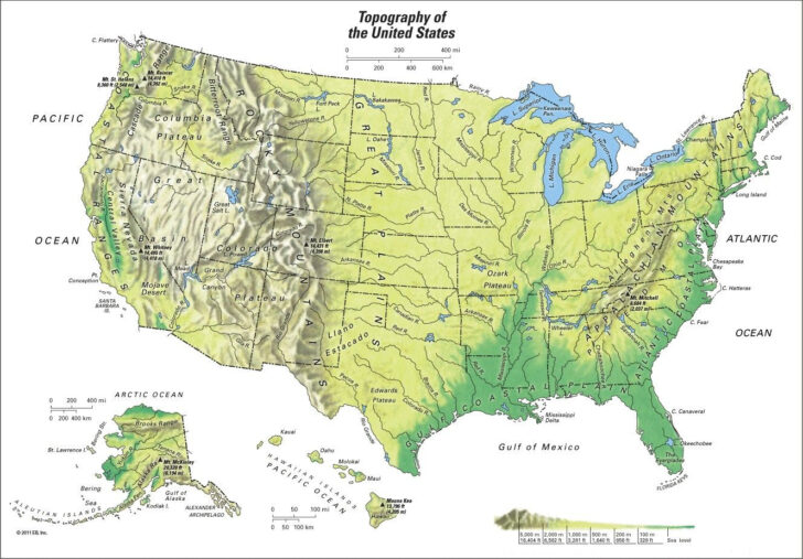 Map Of Mountains USA