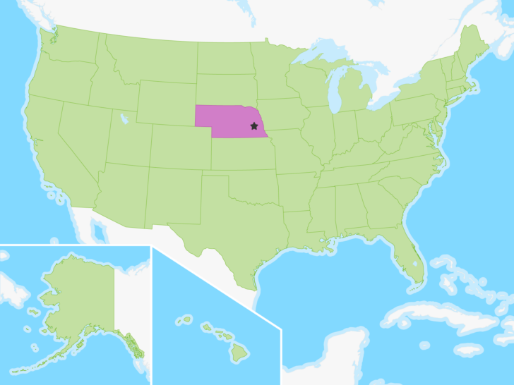 Nebraska On The Map Of USA