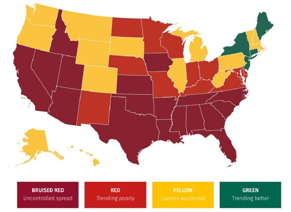 New Coronavirus Map Shows More Than Half Of All States Are trending 