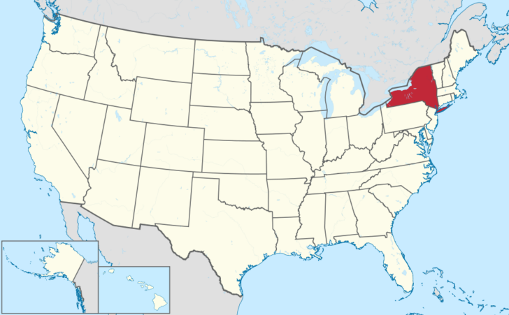 New York On The Map Of USA