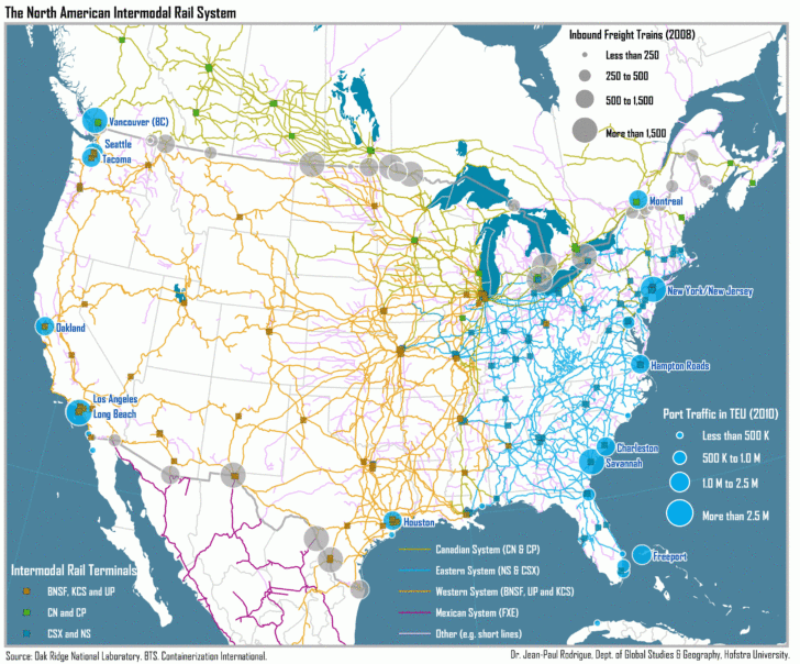 Map Of Railways In USA