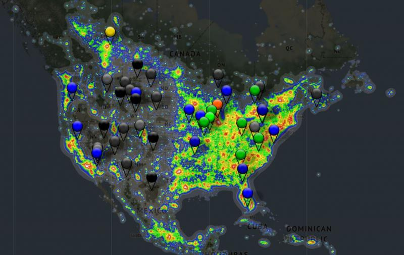 Dark Sky Map USA | Printable Map Of USA