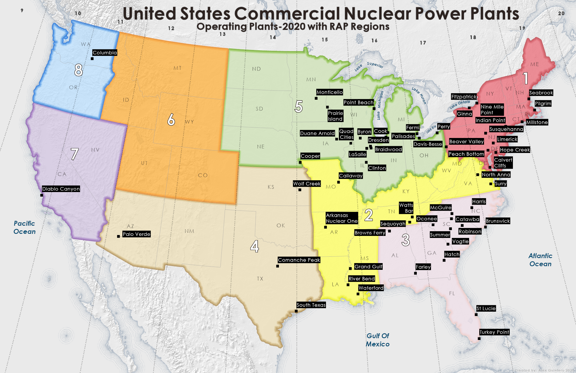 Nuclear Power Plants USA 2020 MapPorn