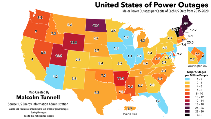 Power Outages USA Map