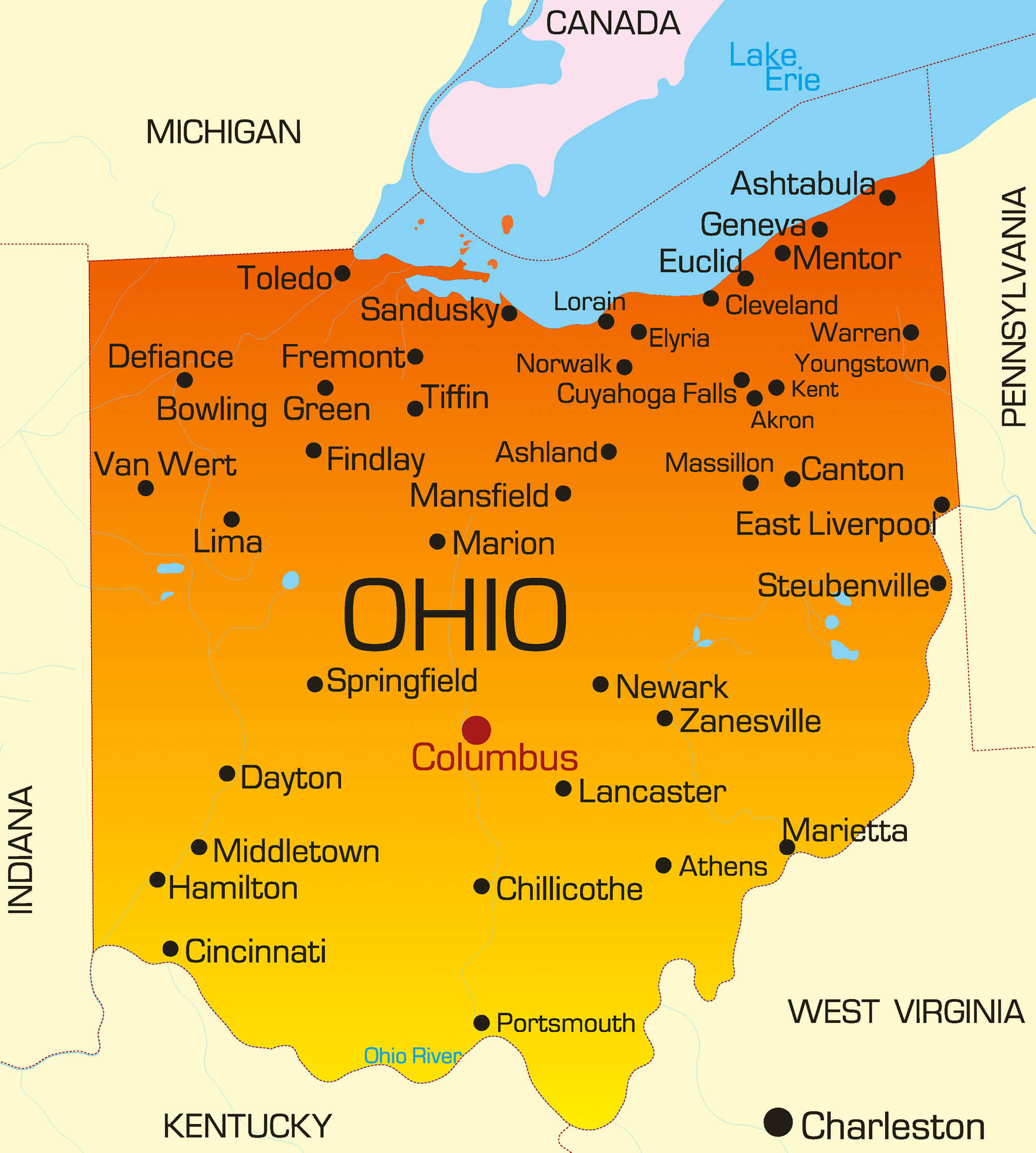 Ohio Map Guide Of The World