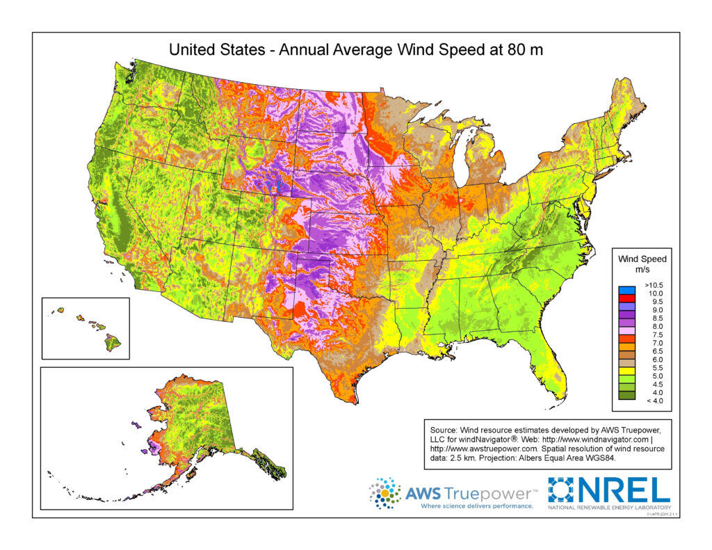 Wind Map Of The USA | Printable Map Of USA