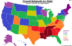 Overall Religiosity By U S State Vivid Maps