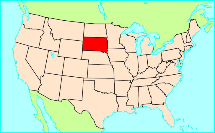 South Dakota In USA Map
