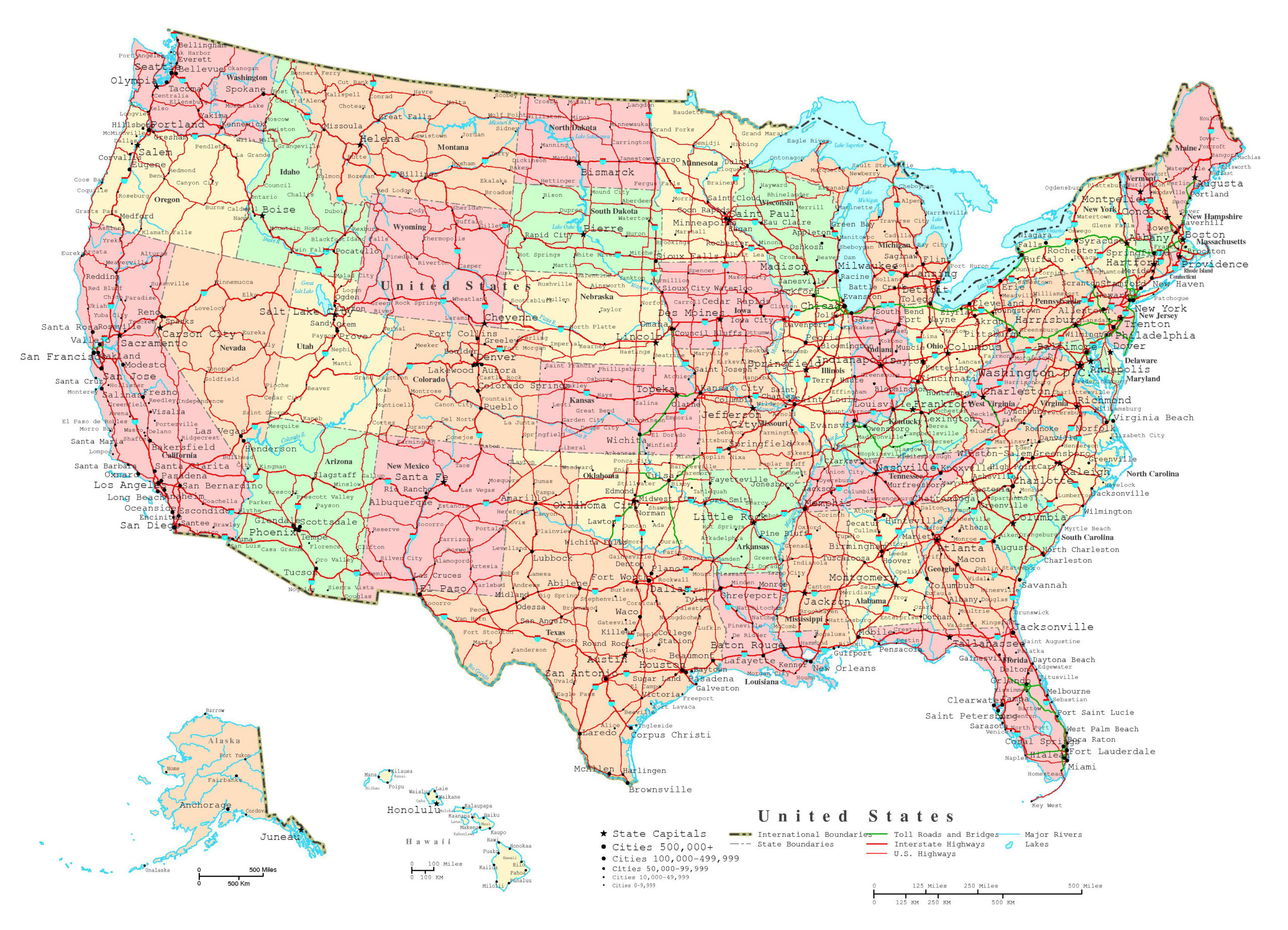 Penting 13 Us Maps With States And Cities And Highways Viral 