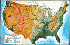 Physical Map Of USA Physical Features Of The United States 1898 Us