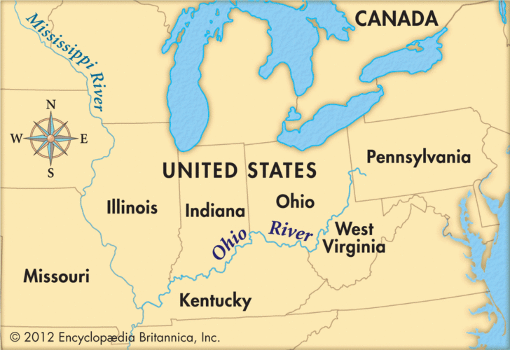 Ohio River On Map Of USA