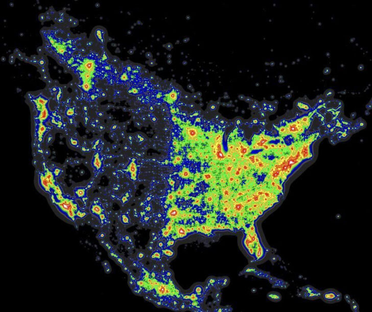 Light Pollution Map Of USA