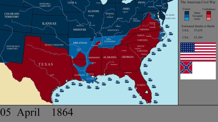 Map Of The USA In The Civil War