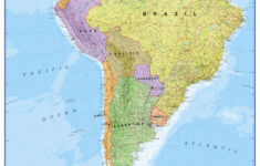 Political South America Wall Map